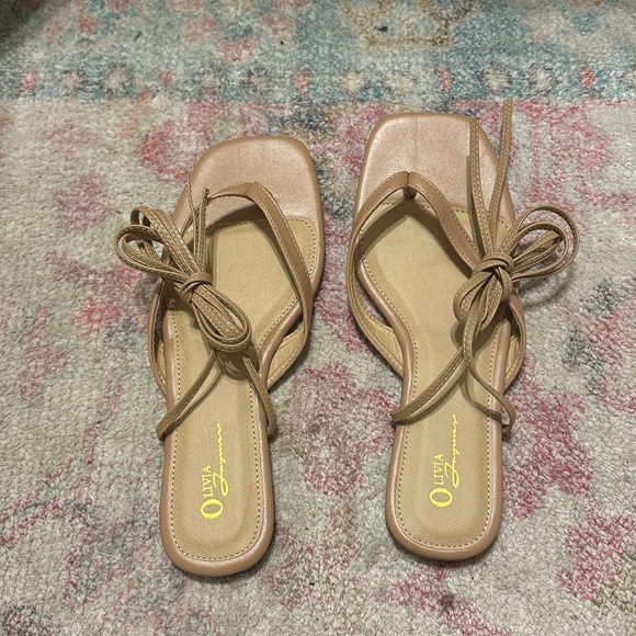 Nude wrap up sandals - Picture 1 of 2